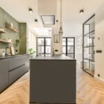The interior of an open kitchen